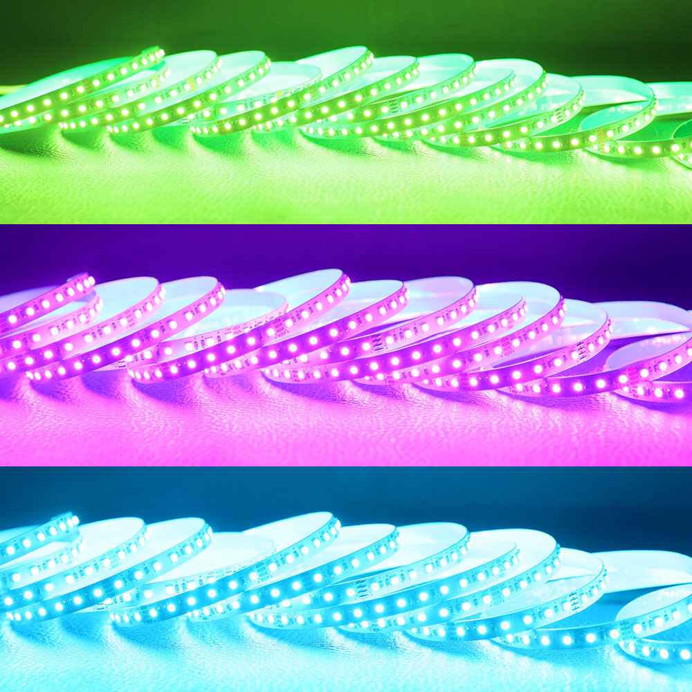 RGB Multi-Color Super Bright High Density LED Strip - DC24V 120LEDs/m 16.4ft 8mm RGB Multi-Color Super Bright High Density LED Strip - DC24V 120LEDs/m 16.4ft 8mm